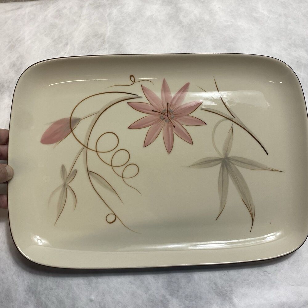 Vintage Winfield China Passion Flower Fruit Serving Tray Made in USA 14 1/2 x 10